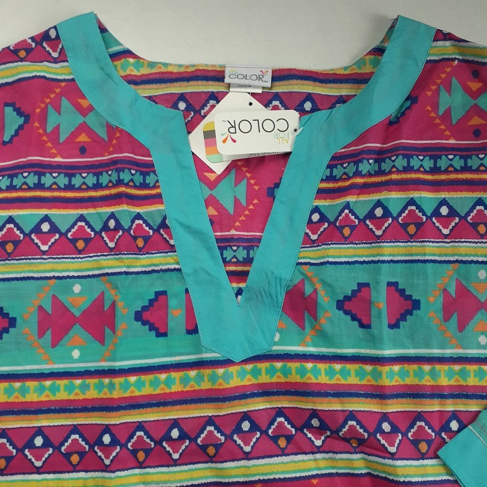 All For Color Aztec Print Hadley Tunic - Picture 4 of 7